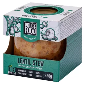 Gulasz z soczewicy z wędzoną tacą